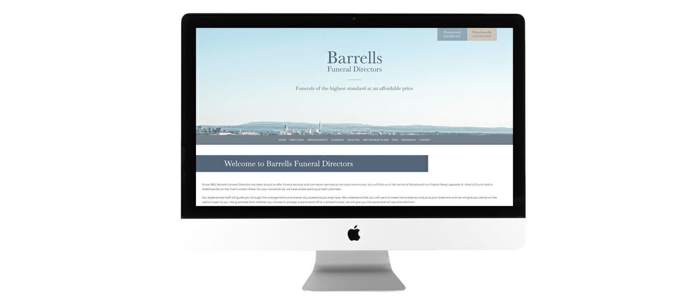 Barrells Funeral Directors Portsmouth Website Design