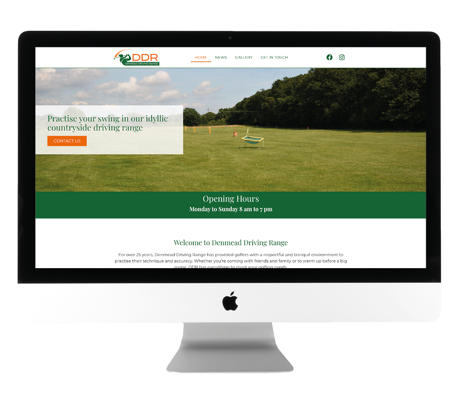 Denmead Driving Range Website Mockup