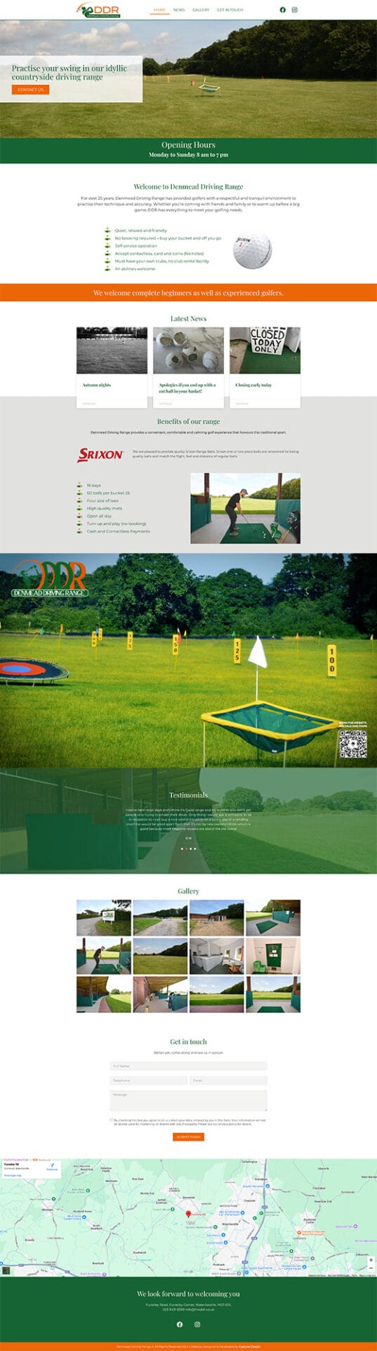 Denmead Driving Range Website Screenshot