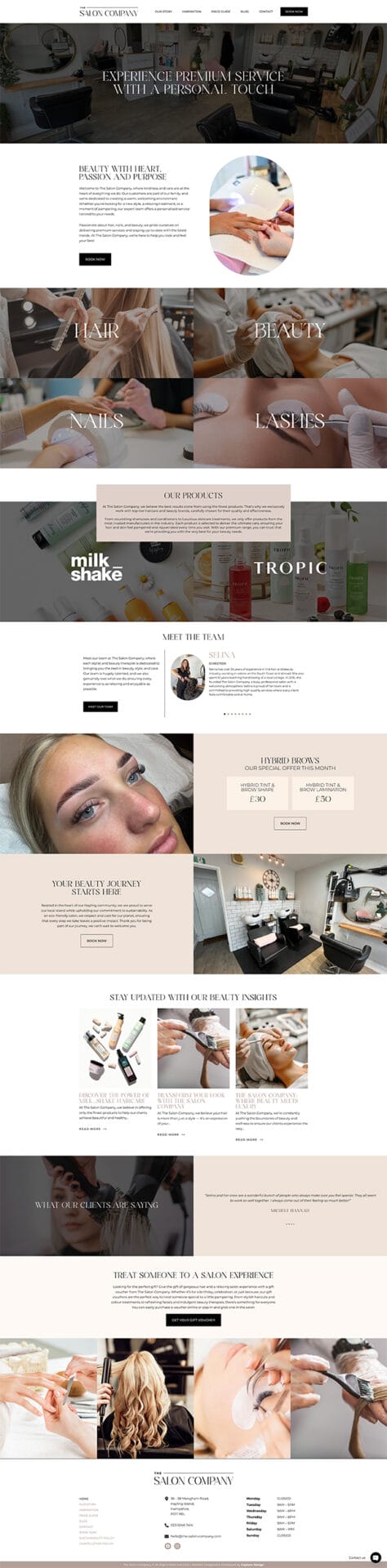 The Salon Company Homepage Screenshot