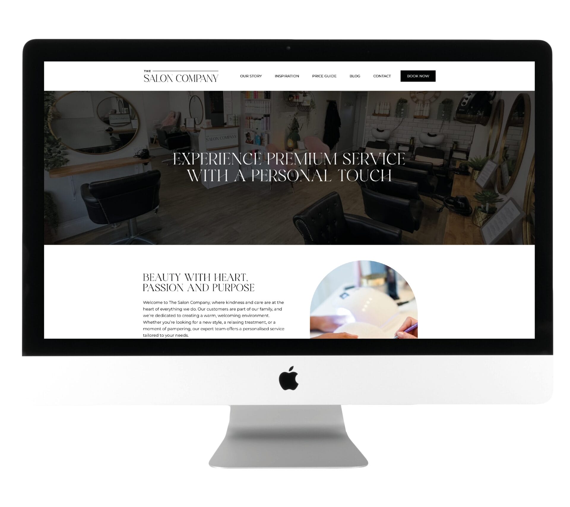 The Salon Company Website Mockup